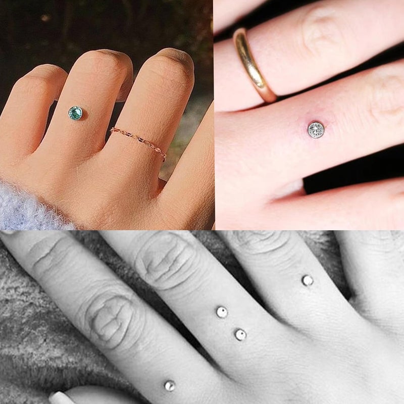 AccGin Store Surgical Steel Dermal Piercing Jewelry Tops for Women Men Cubic Zirconia Micro Dermal Anchor Tops Base Dermal Piercing 3-20Pcs Dermal Piercing Kit Hypoallergenic - Image 5